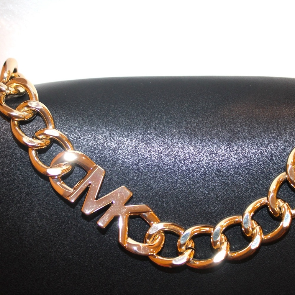 Michael Kors Belt Bag with Signature MK Embossed Goldtone Chain - NWT S/M & L/XL - Picture 5 of 15